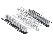 12 Pack Heavy Duty Add on Metal Pants Skirt Hangers, Stackable Add-on Metal C...