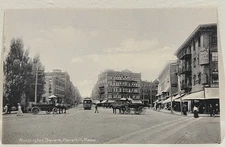 Washington Square Haverhill, Ma postcard 1905 UDB street scene Trolley car