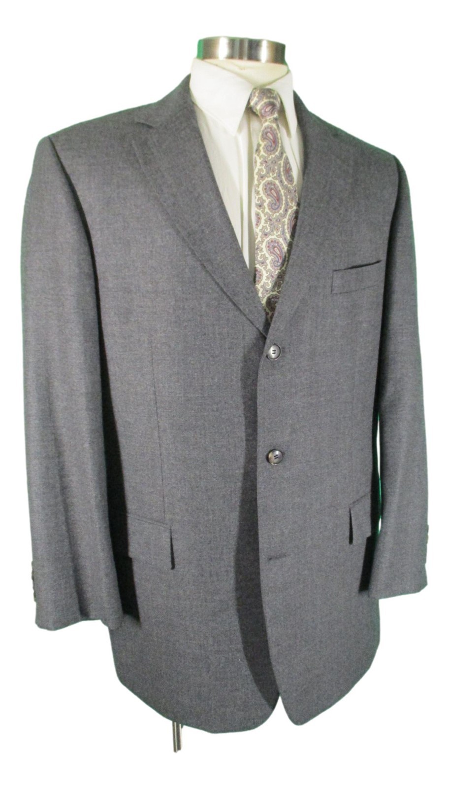 Hugo Boss Scorsese Movie Mens Gray 3 Btn Flannel Wool Suit 46L