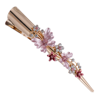 GroßE Metall Haarspange Entenschnabel Clip Mit Blumen Motiv Robuste Haarklammer