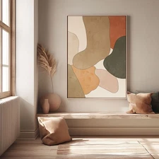 Minimalism Hand Painted Oil Painting on Canvas Abstract Wall Art Foot stone