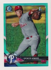 2018 Bowman Chrome Prospects Aqua Refractor #/125 Spencer Howard #BCP91 Phillies