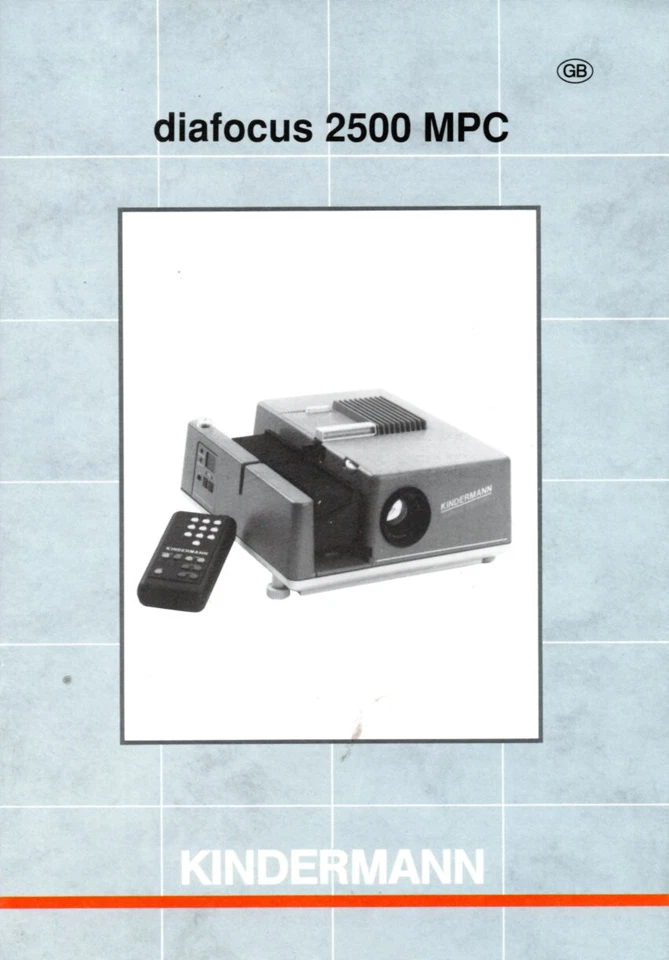 Operating Instructions Manual Slide Projector Kindermann Diafocus 2500 MPC - Bild 1 von 1