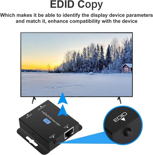 HDMI Extender Over ethernet Cat5e Cat6 200FT HDMI Ethernet Adapter Transmitter - Picture 4 of 5