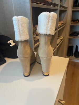 moncler suede and shearling boots