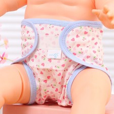 Cartoon Print Cloth Diapers For Reborn Baby Dolls Washable Adjustable Breathable