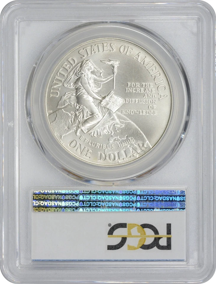 1996-D Smithsonian Olympic Silver Commemorative Dollar MS70 PCGS Mint State 70 - Image 2 of 2