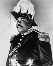 8" x 10" 1923 photo Marcus Garvey, half-length portrait