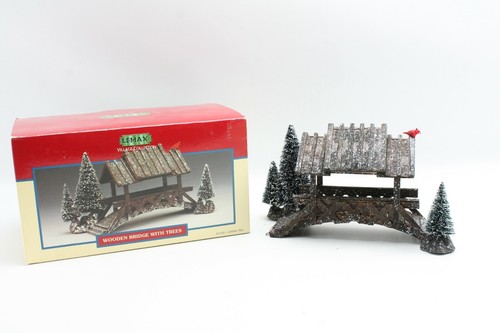 Lemax Wooden Bridge With Trees 2001 Village Collection - Picture 2 of 12