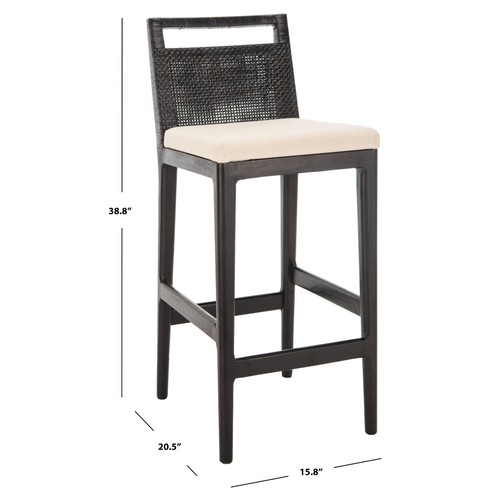 SAFAVIEH Darin Bar Stool | Black / White | - Picture 5 of 12
