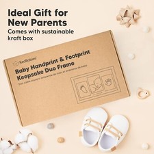 Clean Touch Inkless Baby Hand and Footprint Kit Newborn Keepsake Frame, WHITE