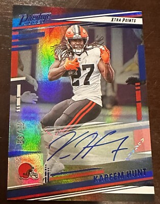 Kareem Hunt 2022 Panini Prestige - Xtra Points Blue  #69 - Autograph /99