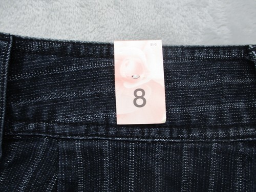 Dressbarn Relaxed Fit Chino Jeans Women's 8 Blue Dark Wash Stripe Pattern - Picture 12 of 14