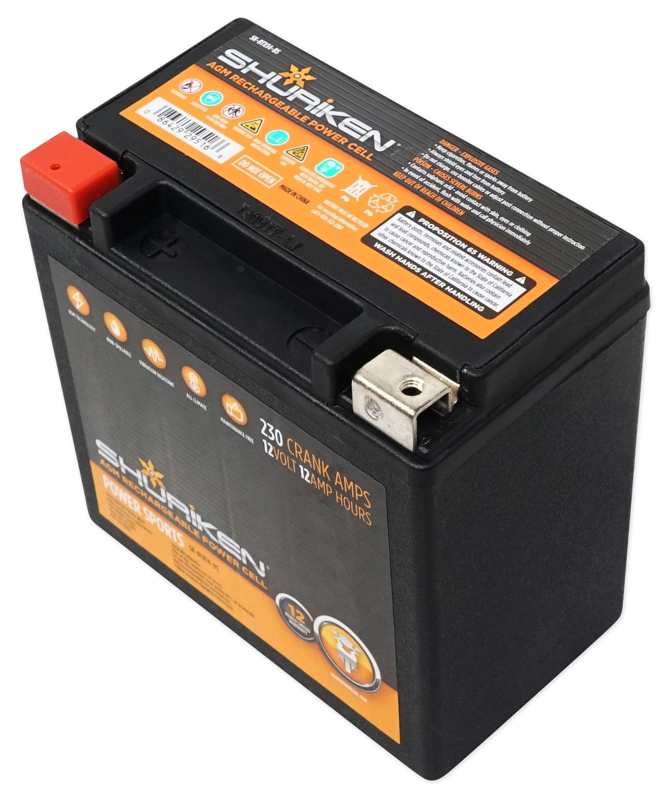 Аккумуляторная батарея Metra SK-BTX14-BS AGM мощностью 230 CCA для лодок квадроцикловUTVтележекмотоциклов