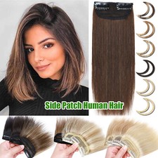 One Piece Top Side Mini Hair Pad Topper Clip In 100 Remy Human Hair Extensions