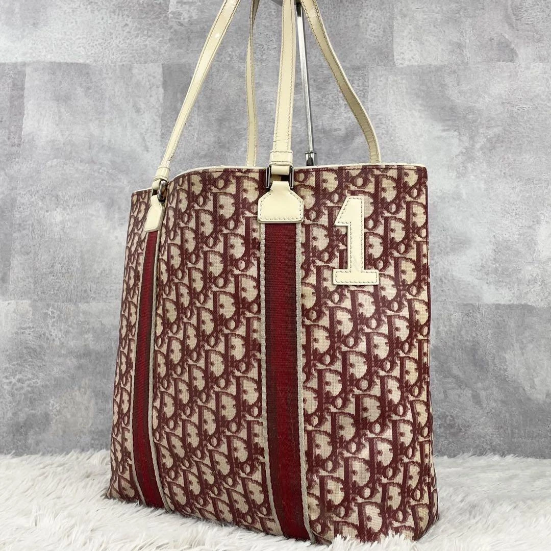 Sac fourre tout Christian Dior trotteur bandoulière rouge numéro 1 PVC cuir femme