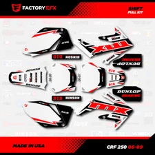 White & Red Shift Racing Graphics kit fits Honda Crf250 06-09 Crf 250 Decals