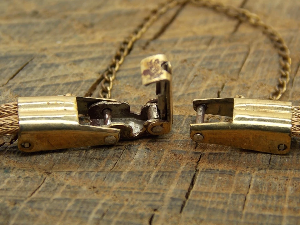 复古 Speidel 美国二手表带金盘蝴蝶扣环端 — 第 4/4 张图片