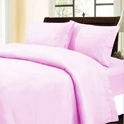 1200 THREAD COUNT EGYPTIAN COTTON 5 PCs DUVET SET+FITTED SHEET SOLID US SIZES