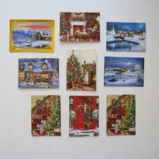 Merry Christmas Assorted Greeting Cards With Envelopes Lot of 9 Cards Set 34