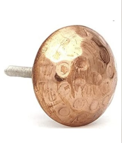 12 Copper Hammered Round Metal Drawer Pull, Cabinet Knobs, Furniture Knobs - Picture 3 of 5