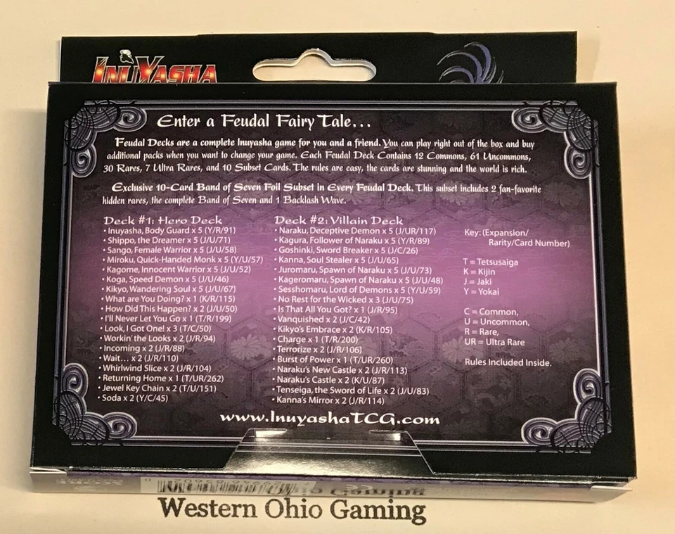 InuYasha Juego de Cartas Coleccionables Guerra Feudal 2 Jugadores Baraja de Inicio NUEVO CCG Foto 2 de 2