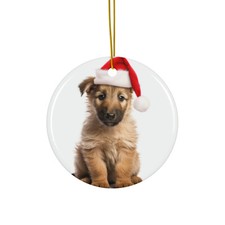 Berger Picard Puppy - Ceramic Christmas Ornament - Printed in USA