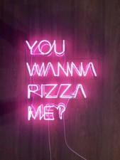 You Wanna Pizza Me Neon Sign Light Lamp 20"x18" Nightlight With Dimmer VH