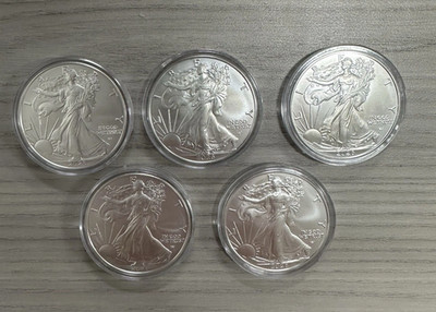 Lot of 5 - 2026 1 0z .999 Fine American Eagle $  C0in BU