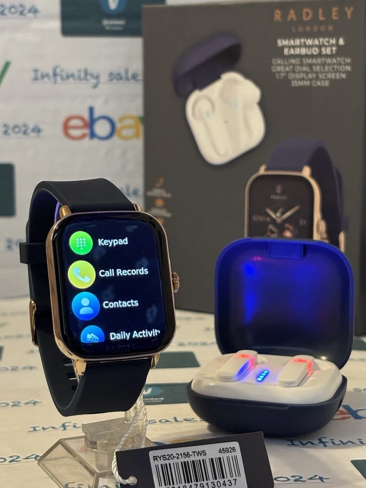 Radley Series 20 Smart Ink Rectangle Calling Watch with True Wireless Earphones - Image 3 of 4