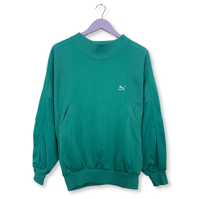 Puma Vintage Sweatshirt Wassergrün Rundhals 15% Baumwolle 90er Jahre - Größe 4 Herren