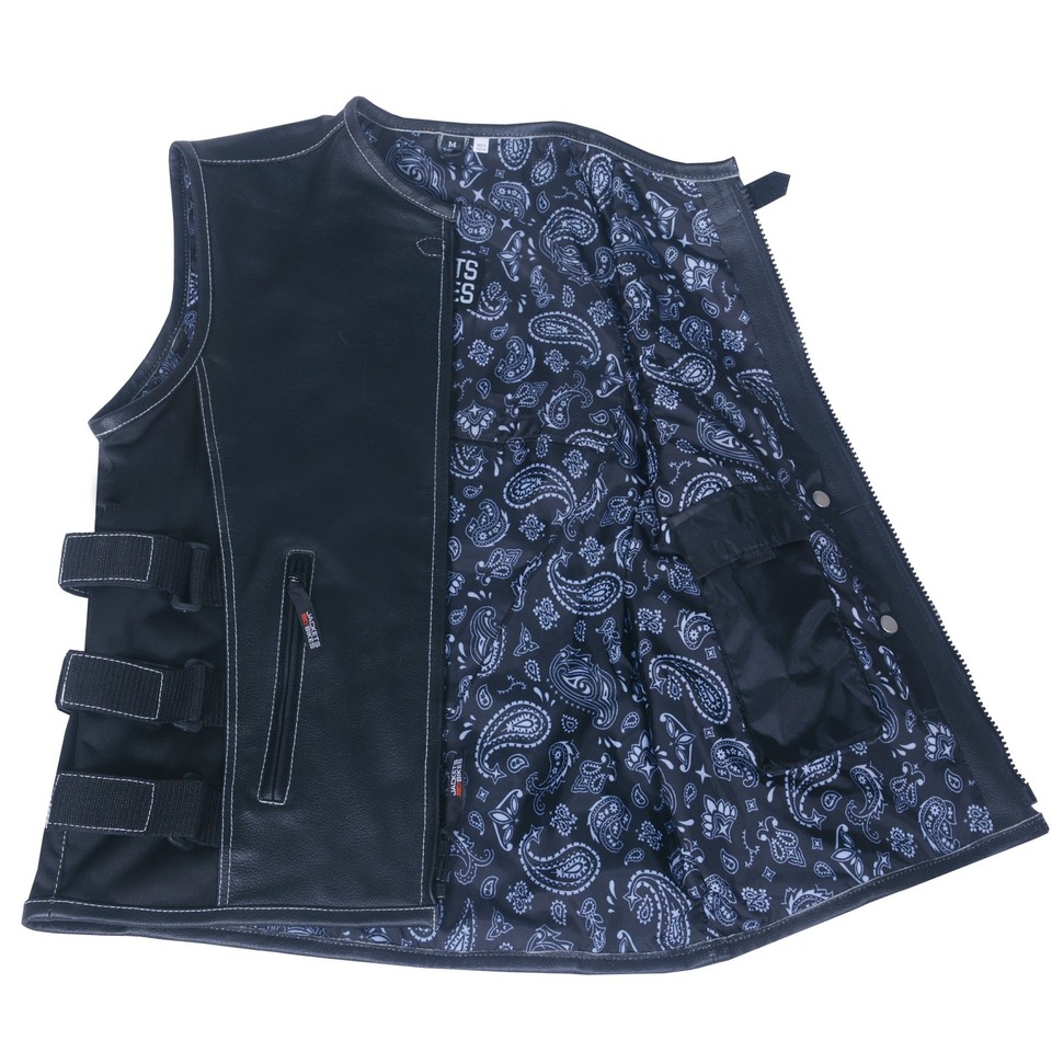 MILWAUKEE LEATHER MENS LOW KEY BLACK LEATHER VEST | The Speed Shop