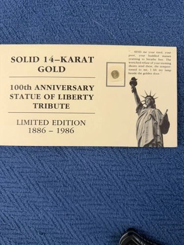 1986 14-Karat Solid Gold Statue of Liberty 3.3 Grain Coin Limited Edition