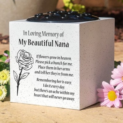 Schöne Nana Rose Wenn Blumen im Himmel wachsen Denkmal Grab Seite Blumenvase 