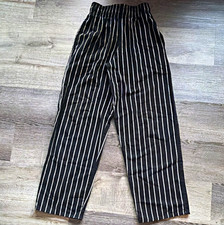 Uncommon Threads KX Unisex Cotton Baggy Black/White Pinstripe Chef Pants XS