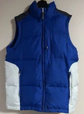 split rail Extreme Outdoors Puffer Vest Quilted zip Pockets XL Blue