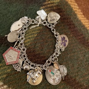Order Of The Eastern Star Sterling Silver Charm Bracelet 1970’s