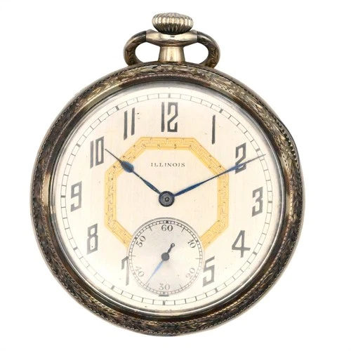 ANTIQUE ILLINOIS 405 GRADE ARISTOCRAT MANUAL WOUND POCKETWATCH GOLD FILL c1921