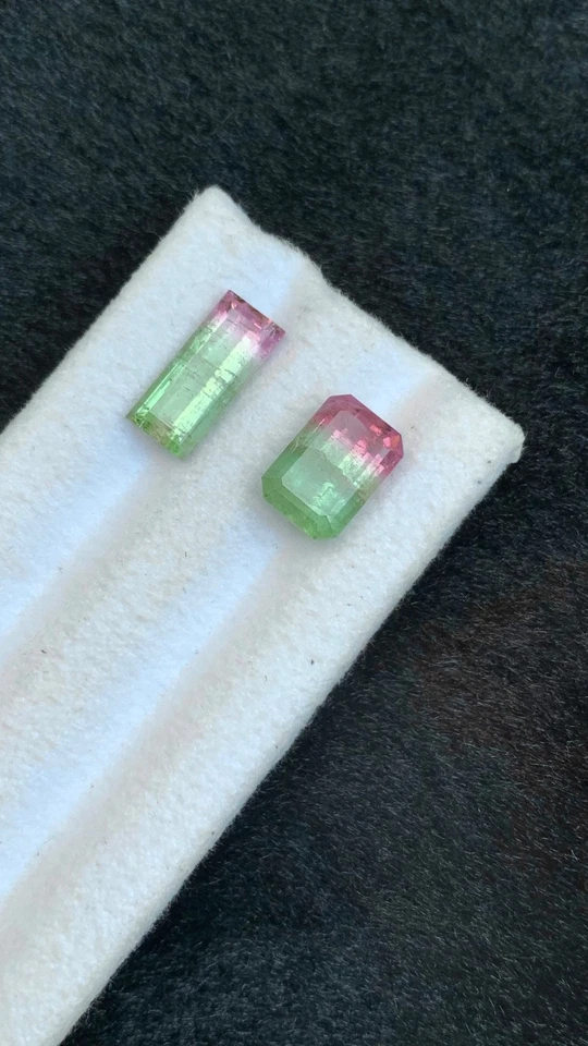 7.85 CRT Bicolour Watermelon 🍉 Tourmaline Natural Earth Mined Unheated Faceted - Image 3 of 4