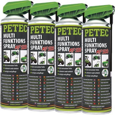 4x 500 ml PETEC UNIVERSAL MULTIFUNKTIONSSPRAY KRIECHÖL ROSTLÖSER SCHMIERSTOFF