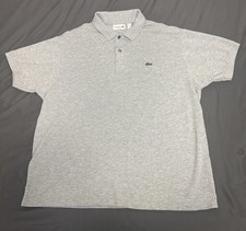 Lacoste Men's Polo Shirt Classic Fit Gray Sz XXL Preppy Croc Logo 100 Cotton