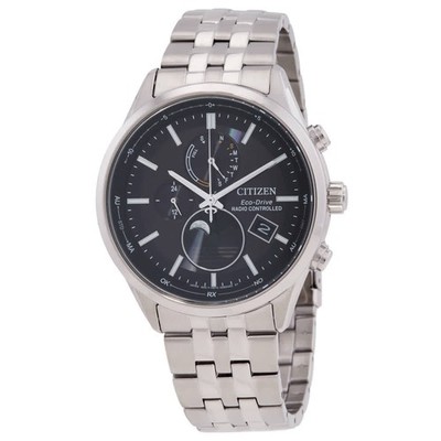 時計 CITIZEN Eco-Drive Radio Controlled Citizen Eco-Drive Radio-Controlled Moon Phase Black Dial