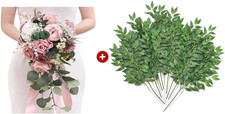 Elegant 9.8" Wedding Bouquets with 16Pcs Artificial Italian Ruscus Stems