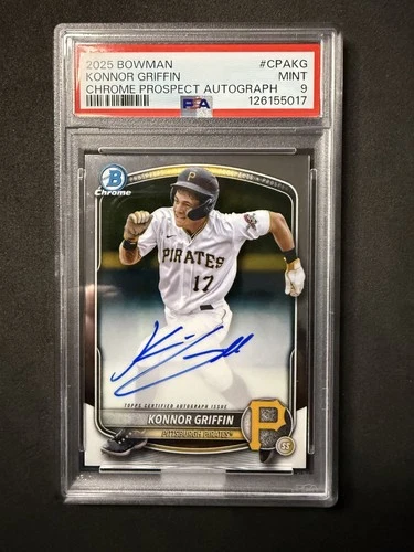2025 Bowman - Chrome Prospect Autographs Konnor Griffin #CPA-KG (AU, RC) PSA 9