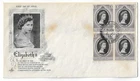 Hong Kong 1953 Coronation block of 4 on FDC with a good cachet