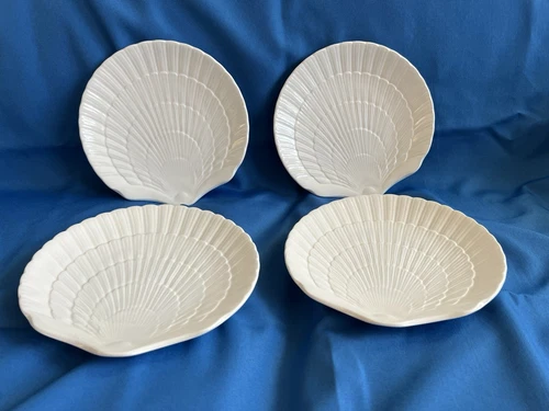 Set of 4 Mikasa Ocean Jewel White Shell Shape Salad Plates EH900 Malaysia