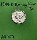 1944-D Mercury Dime 10c BU Uncirculated Coin  90% Silver