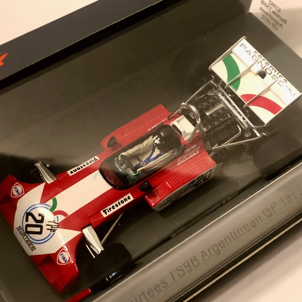F1 1/43 Spark S3992 Surtees TS9B N°20 A.De Adamich Argentinean GP 1972, New - Immagine 3 di 4