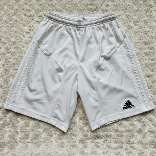 Adidas White Unisex Kids Clima Cool Climalite Soccer Futbol Mesh Shorts Medium - Picture 1 of 9