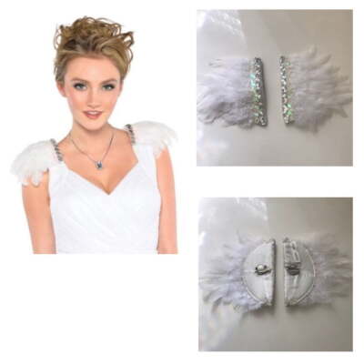 Angel Feather Epaulettes White One Size Fits Most